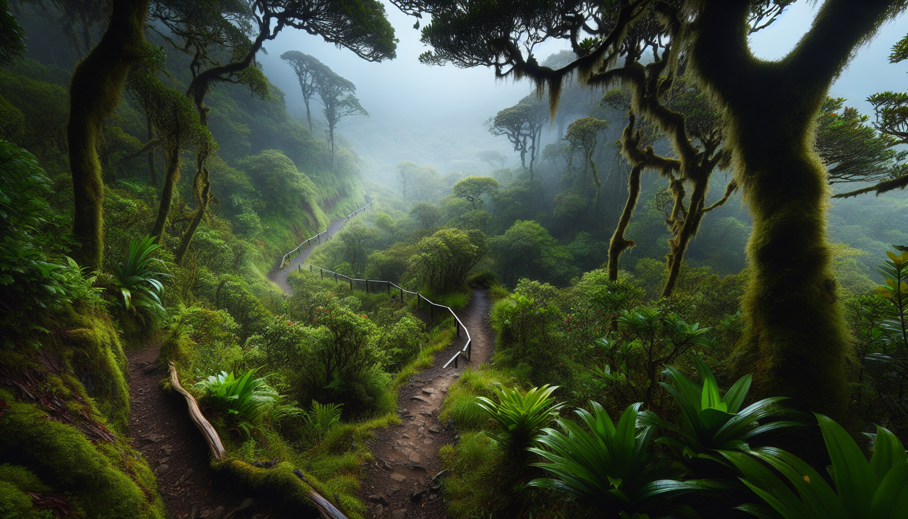Hiking trail through the cloud forest