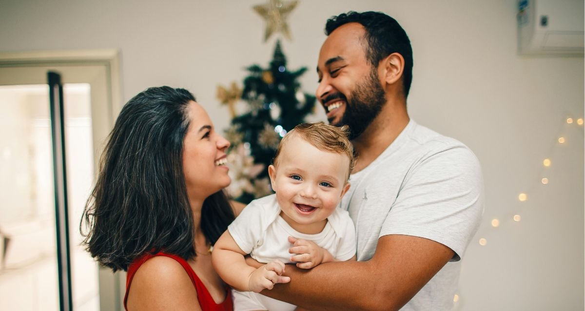 Intended parents with their surrogacy baby