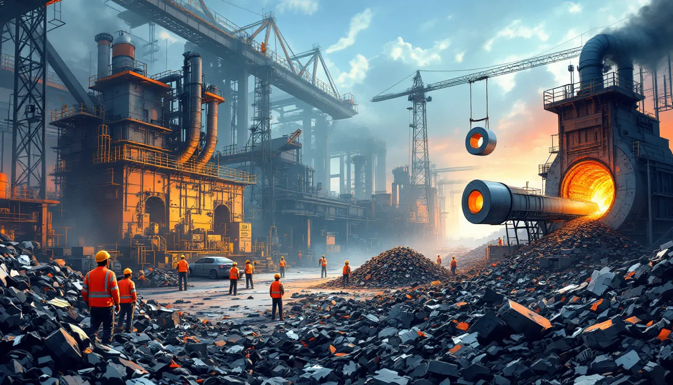 813ad00a 339c 416b 8bfd 9fa5ff929b7f The manufacturing process of steel ingots from scrap.