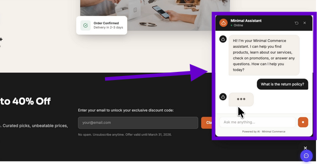 Image showing the new AI powered chatbot creating with Omniflow.