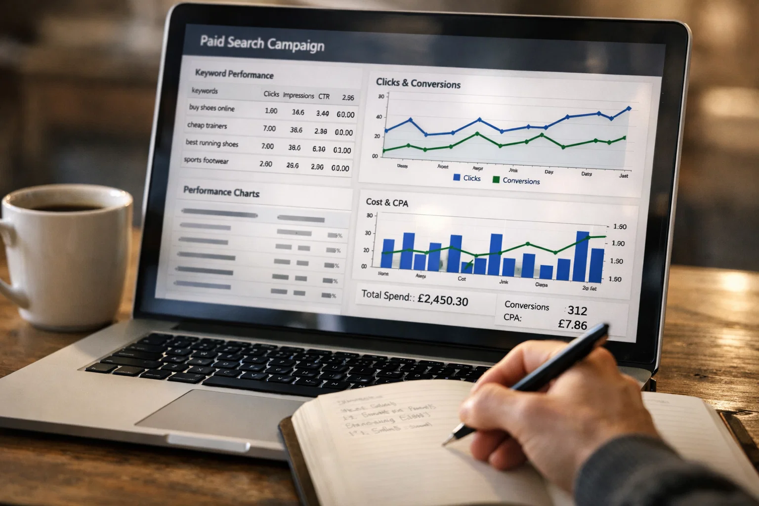 Paid search strategy planning using Google Ads and keyword performance data.