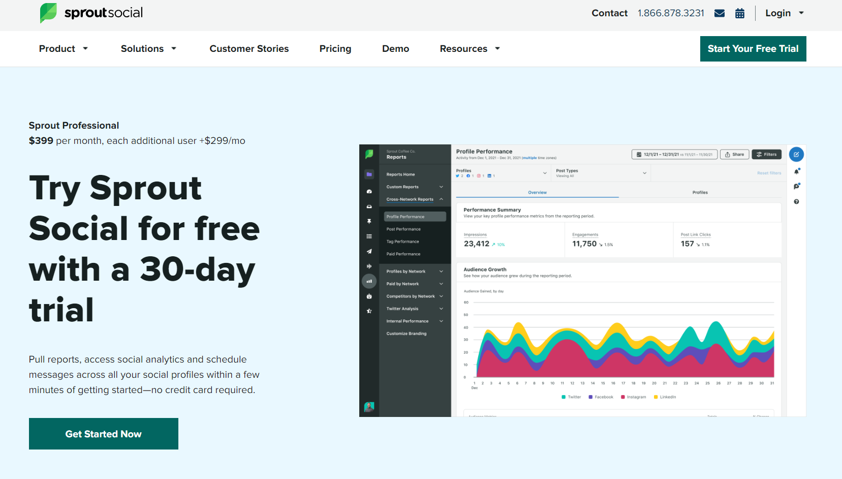 SproutSocial - in-depth analytics and scheduling for social media
