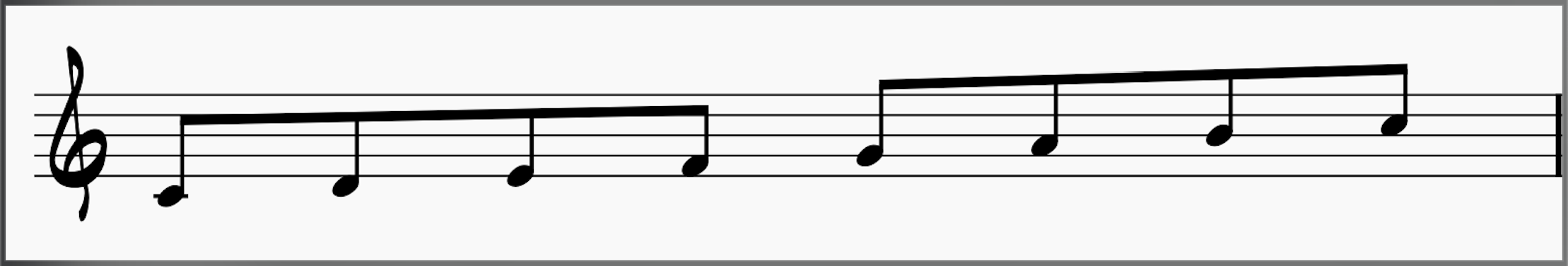 C major scale on treble clef