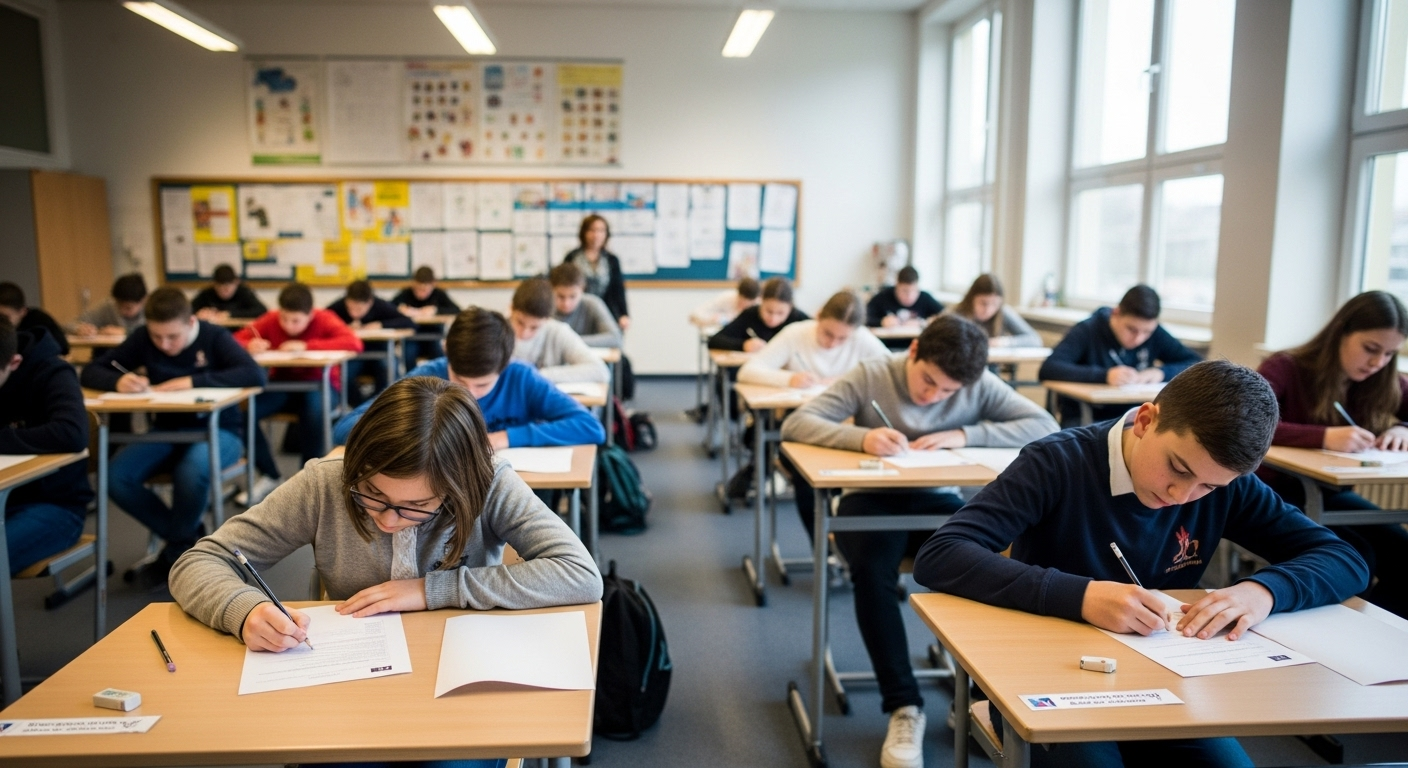 Classroom testing environment emphasizing fairness, honesty, and independent student work.