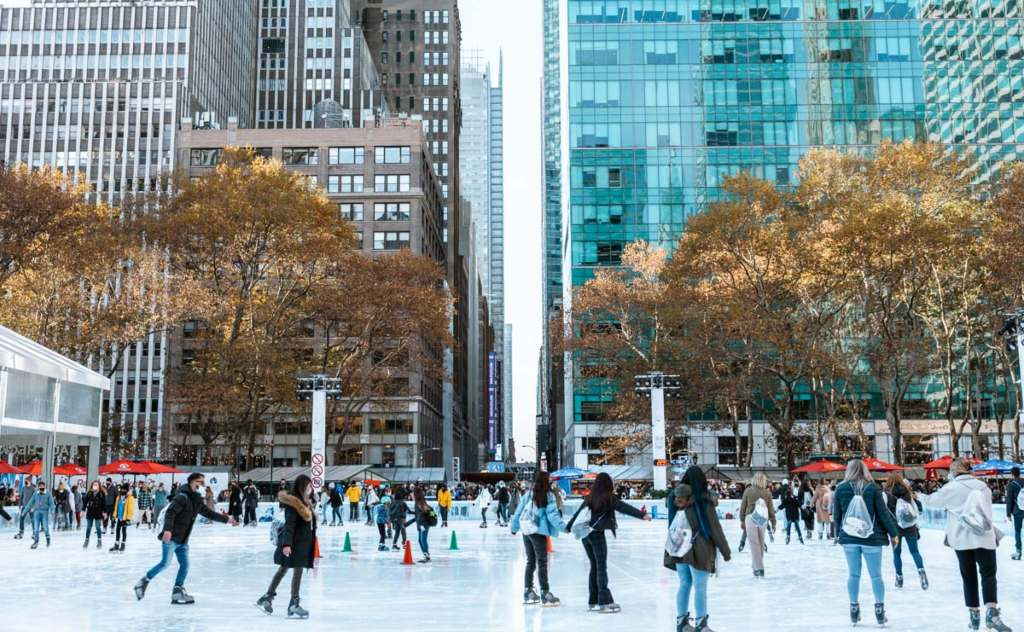 Essential NY Thanksgiving Things To Do Guide 9 Ice skating in Bryant Park Winter Village, New York City