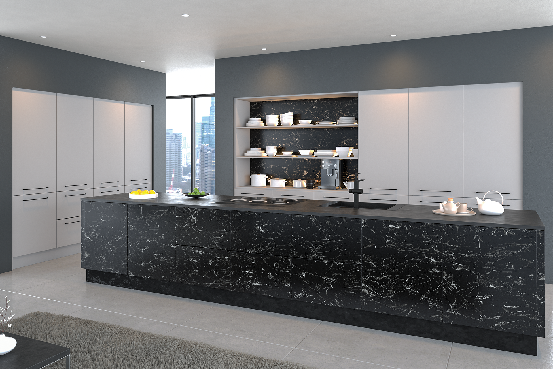 grey contrast kitchen