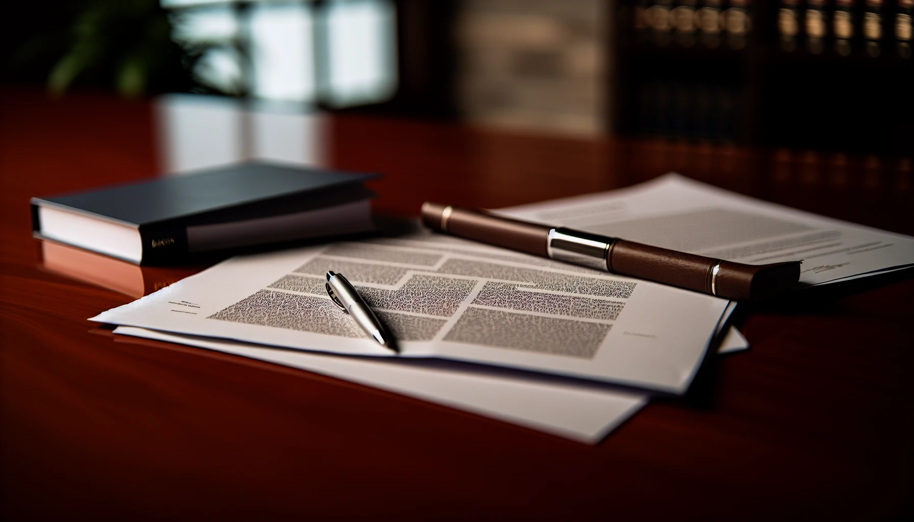 Photo of legal documents and a pen on a desk