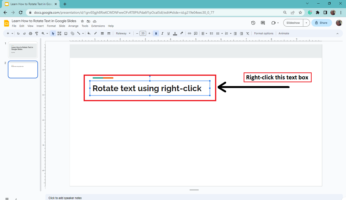 Google Slides: Rotate Text Using 3 Simple Methods