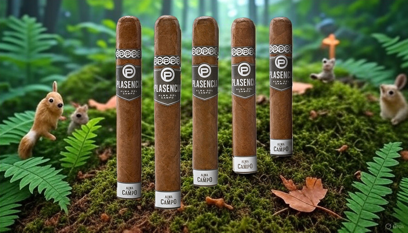 An assortment of Plasencia cigars displayed elegantly.