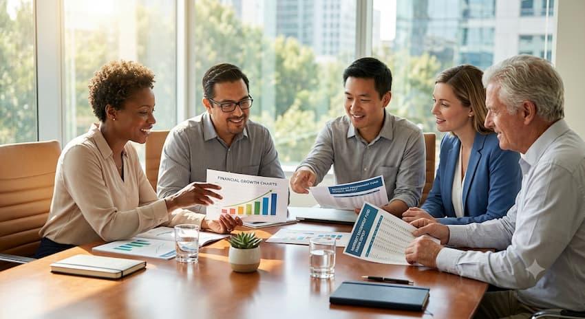 A nonprofit board of directors discussing how an endowment fund works for their organization.