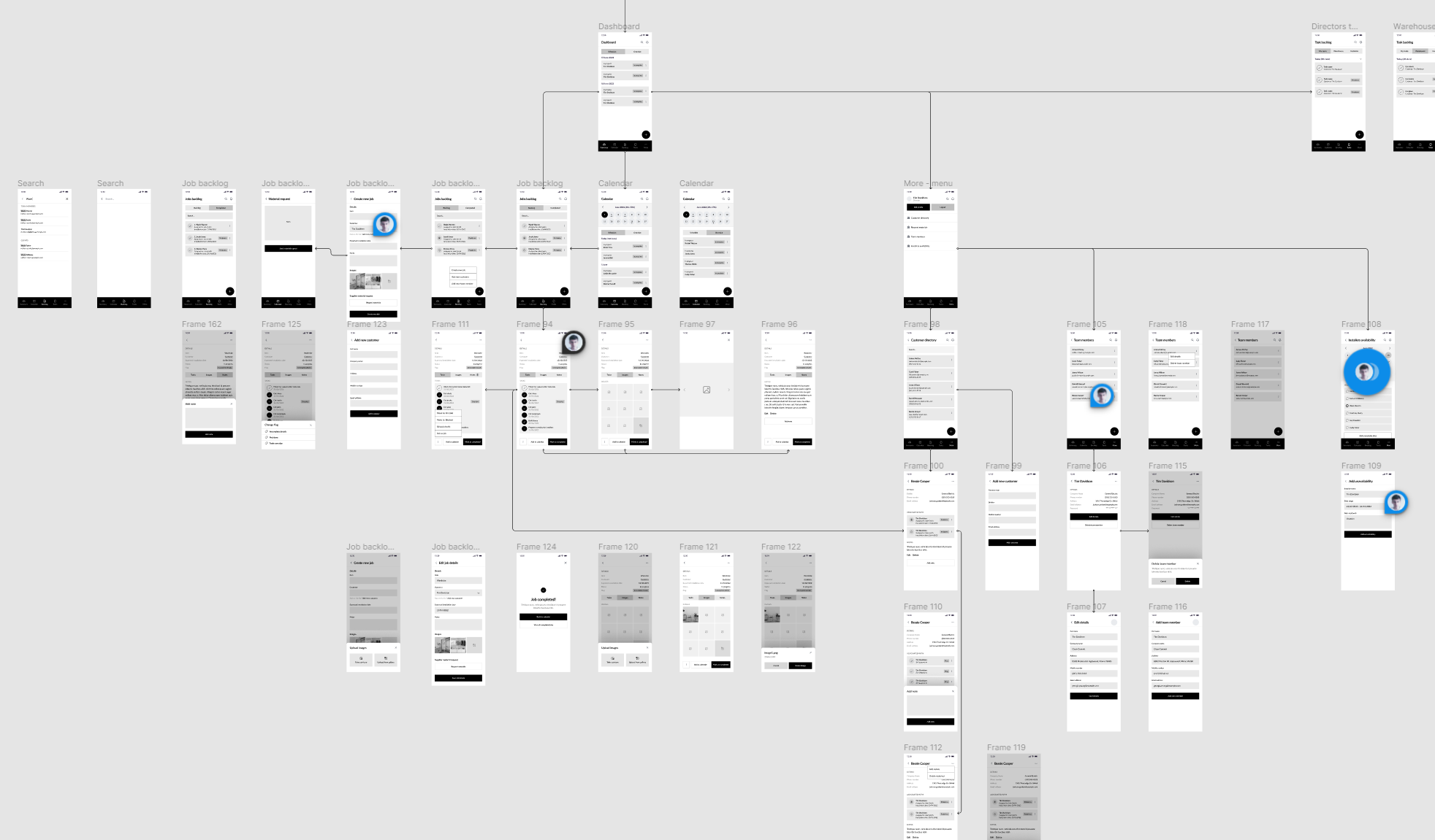 User workflow diagrams can be converted nicely into wireframe flows to show the user's journey around the app
