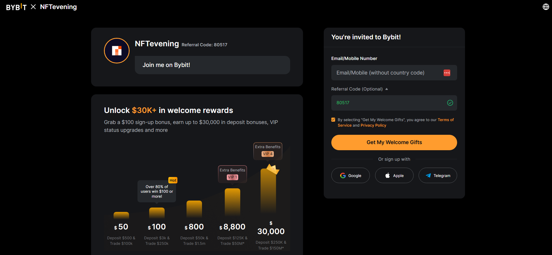 Step 1: Creating a New Account with Referral Code