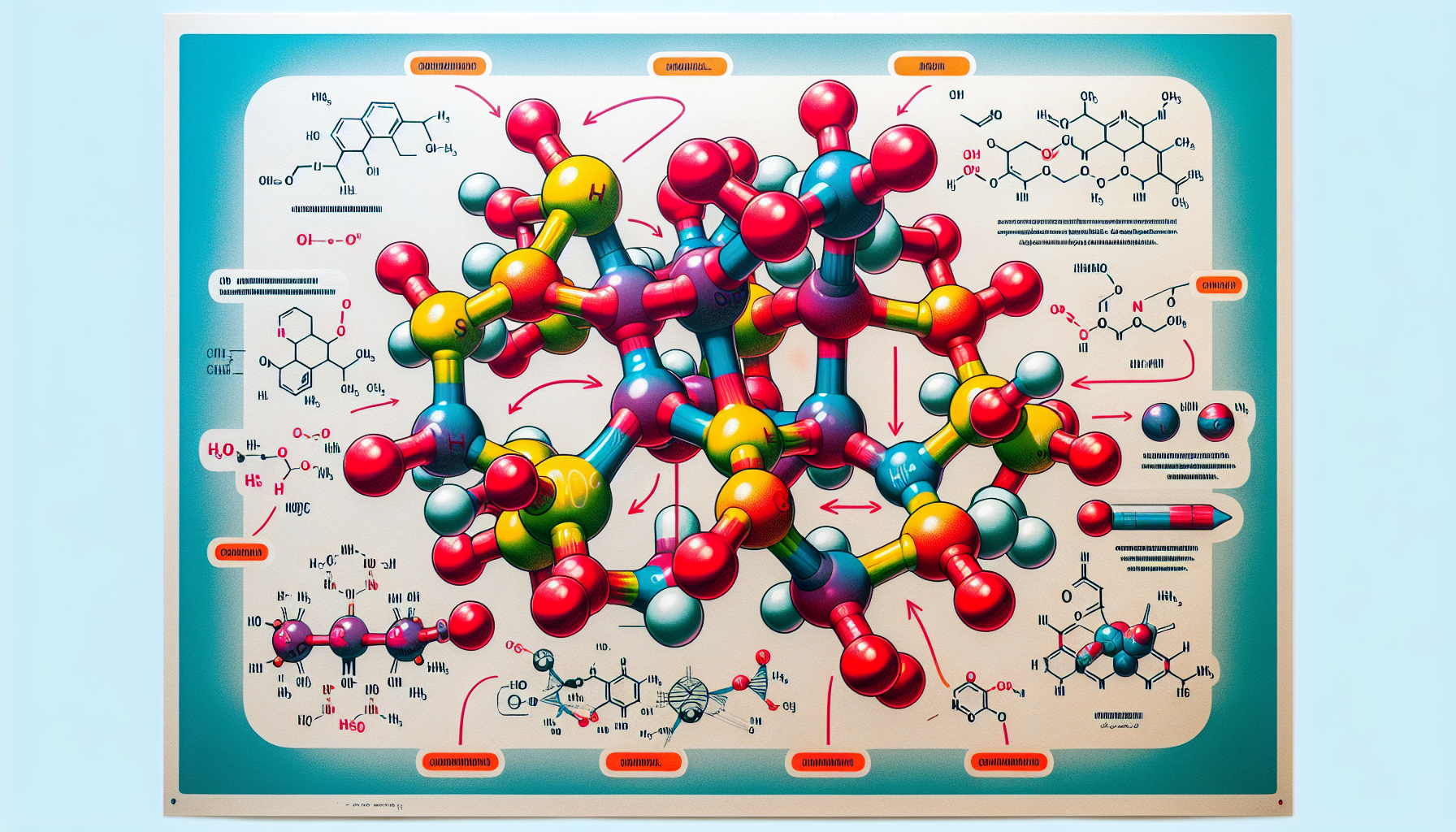 An illustration of molecules representing the structure of 10-OH-HHC.