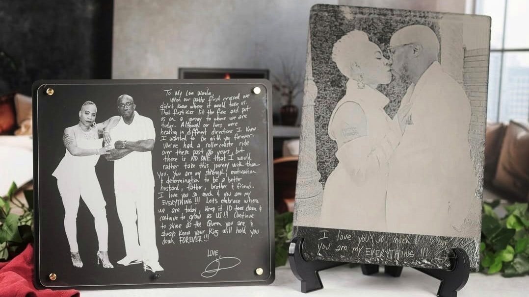 custom engraved photos and handwriting by Stephanie Greer