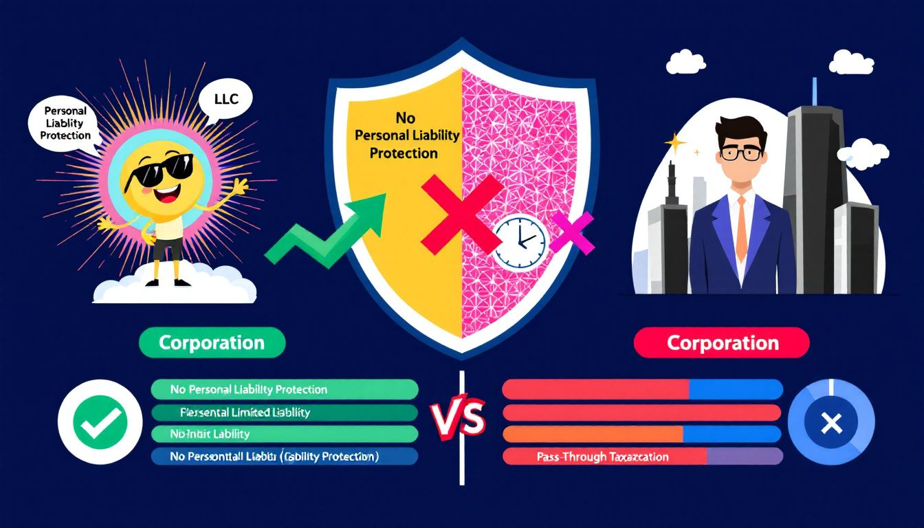 Liability protection comparison between LLCs and corporations.
