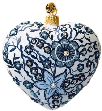 True Blue Polish Glass Christmas Ornament