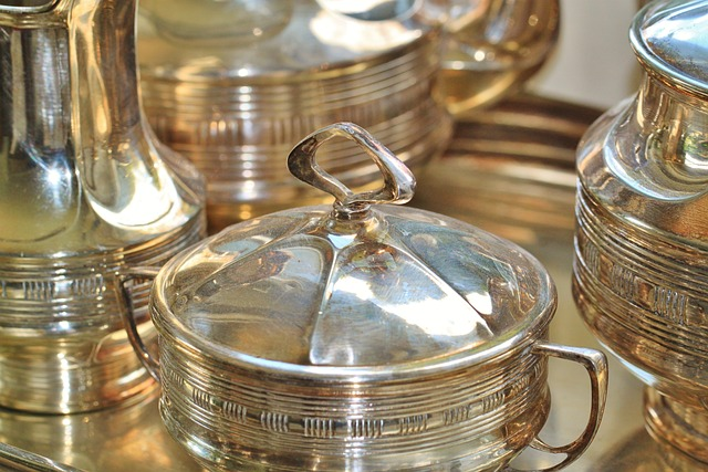 silverware, silver, sugar bowl