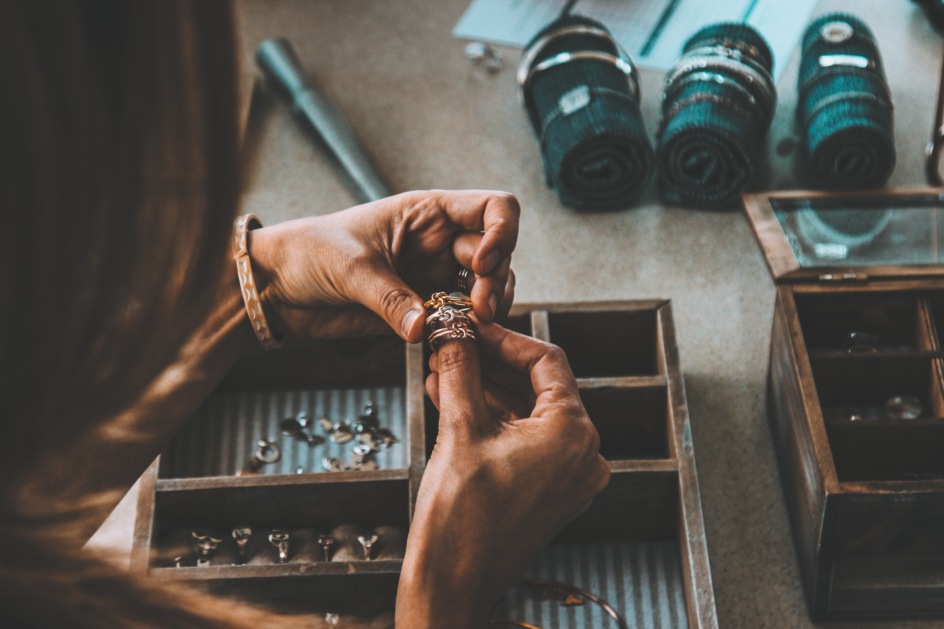 gold colored ring photo || Photo by kylefromthenorth || sourced from Unsplash || pawn shop palm desert
