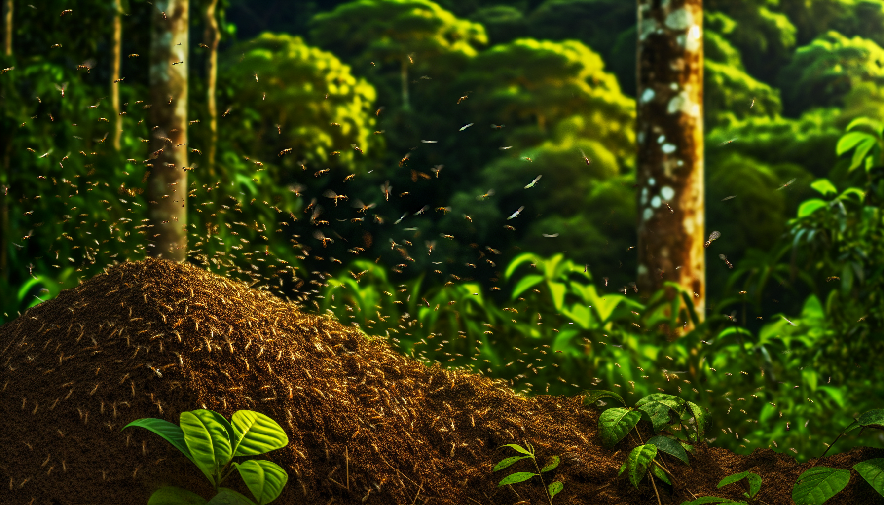 Photo of termite swarm