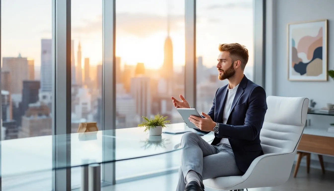 A person discussing financing options for a business purchase in New York.