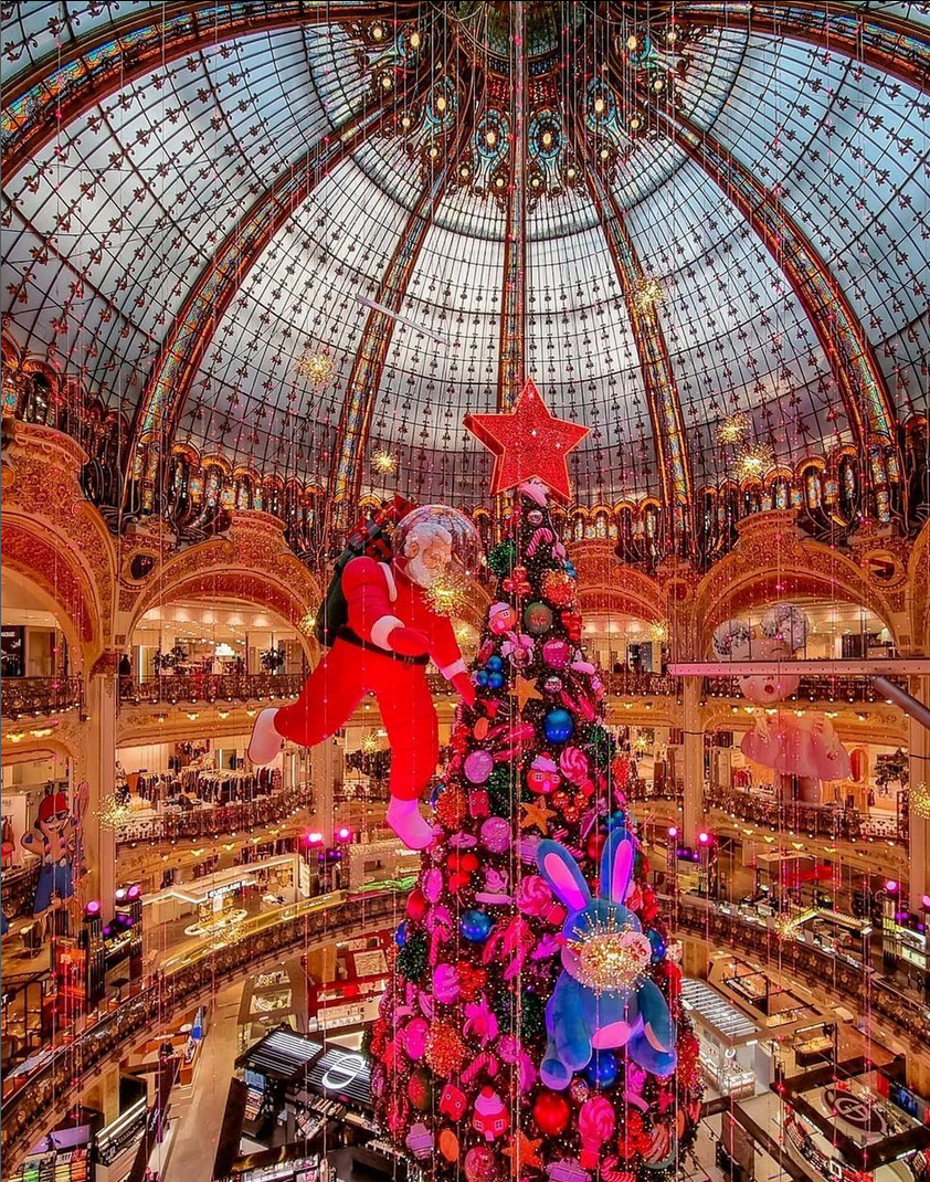 Christmas decorations in Paris France
