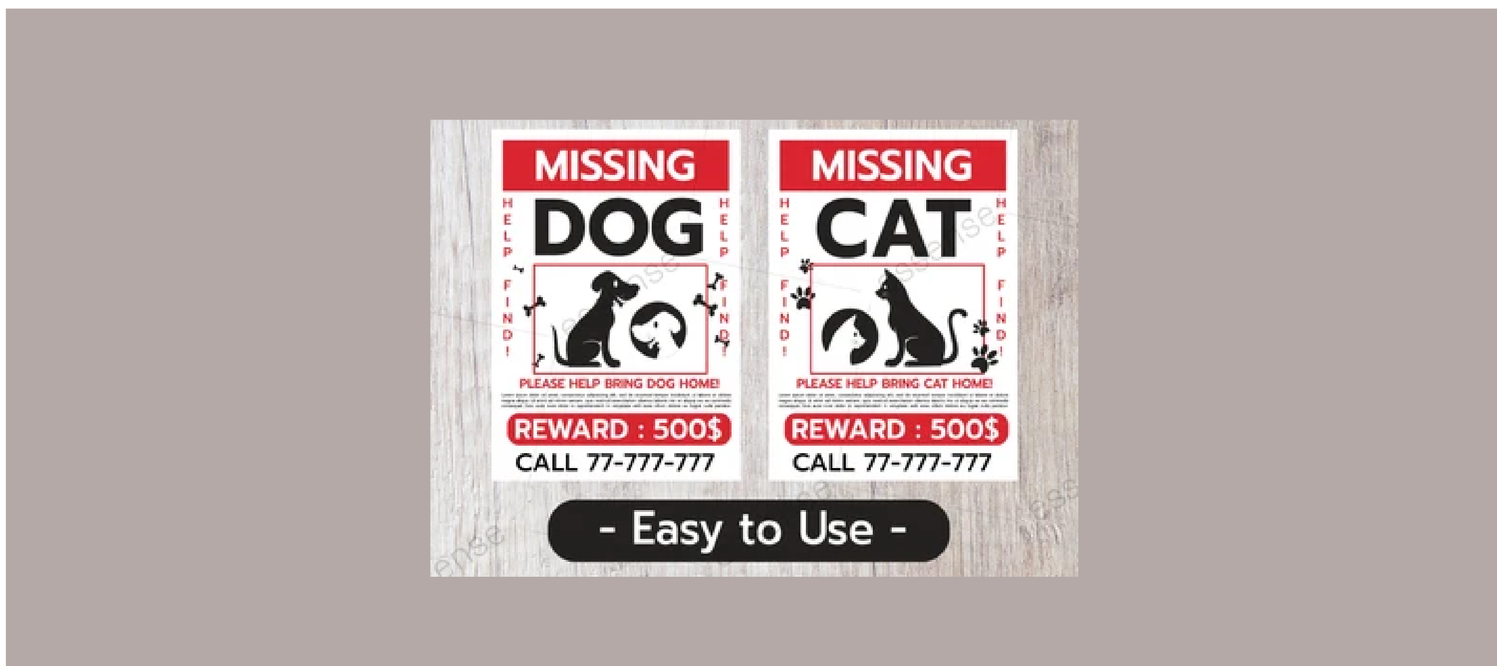 “Lost” Cat Poster with a Dog Photo