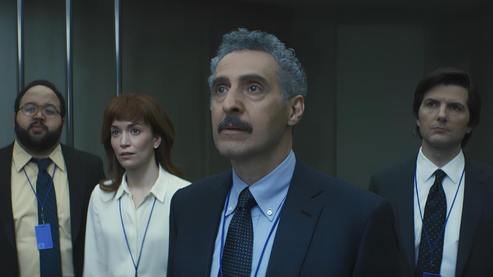Britt Lower, Zach Cherry, John Turturro, and Adam Scott in Severance 