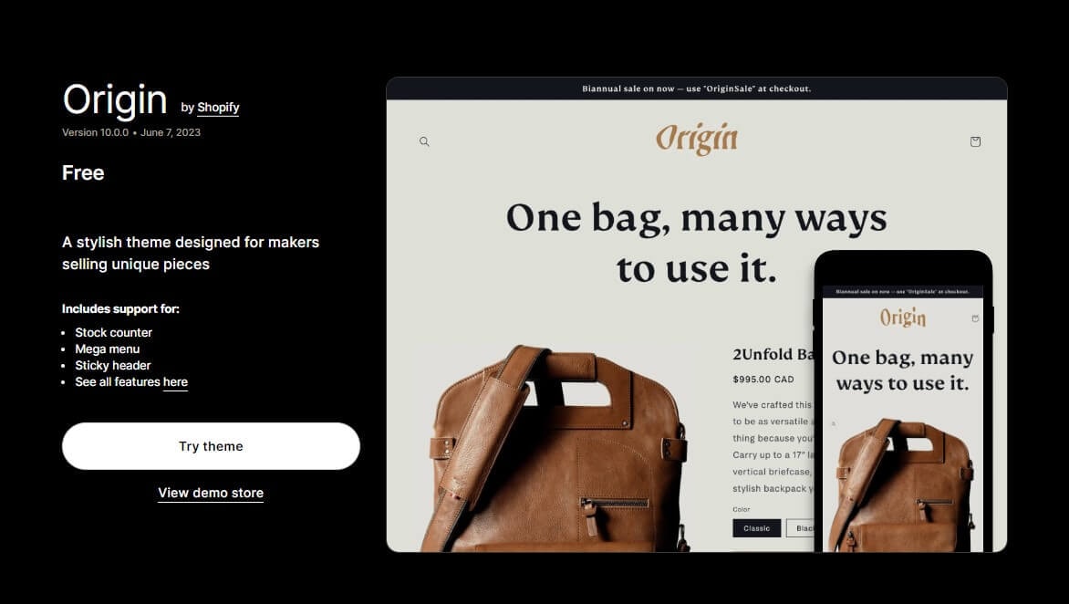 free shopify themes - origin 