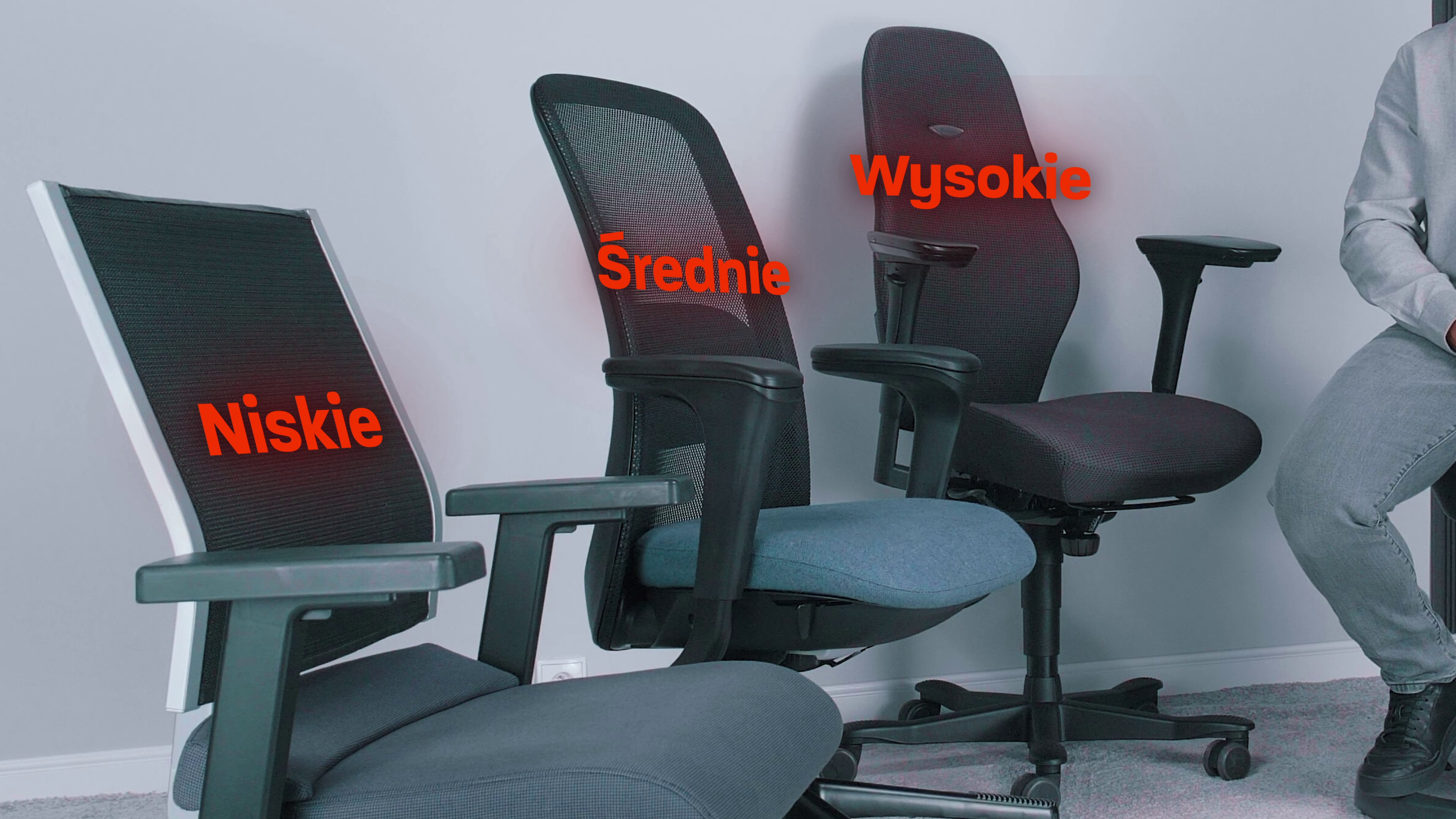Fotel dla wysokiej osoby – jak dobrać fotel biurowy, który naprawdę zadba o Twój komfort i kręgosłup 4 3 Typy oparć w fotelach ergonomicznych. Źródło: Brastech