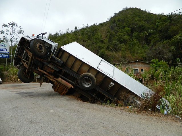 accident, truck, cart
