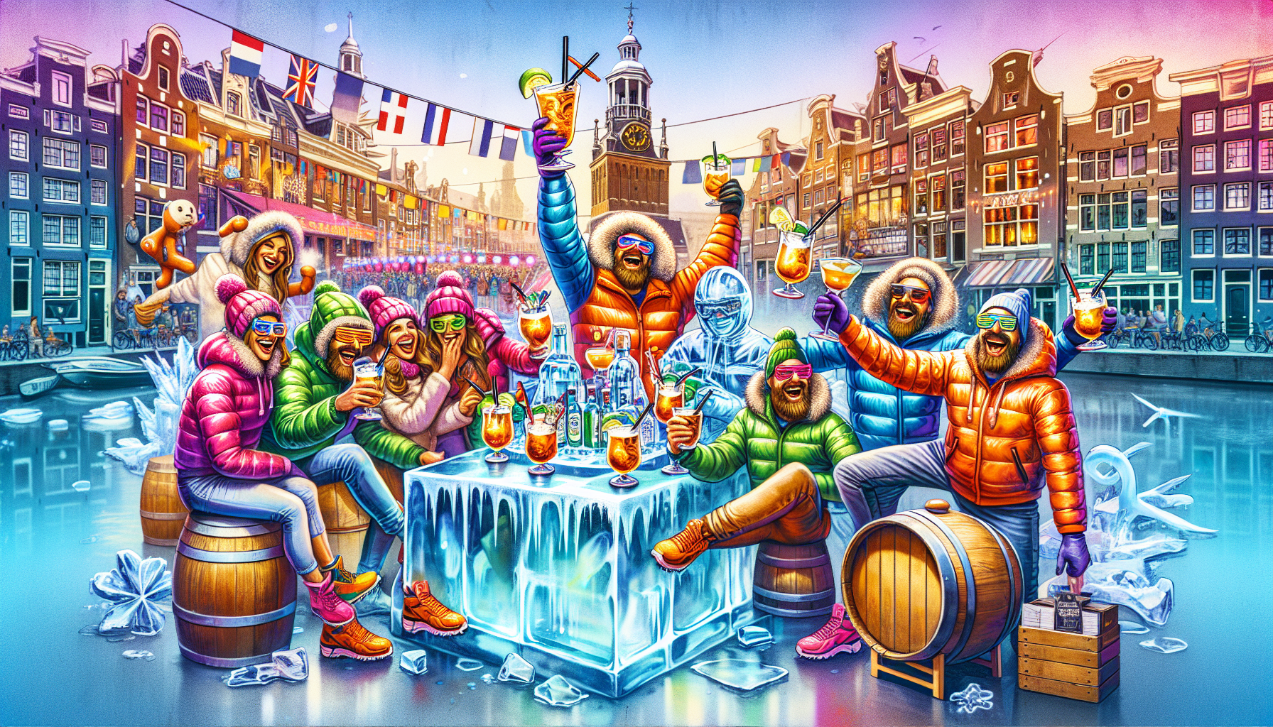 A creative representation of unique experiences in Amsterdam, perfect for a stag do.
