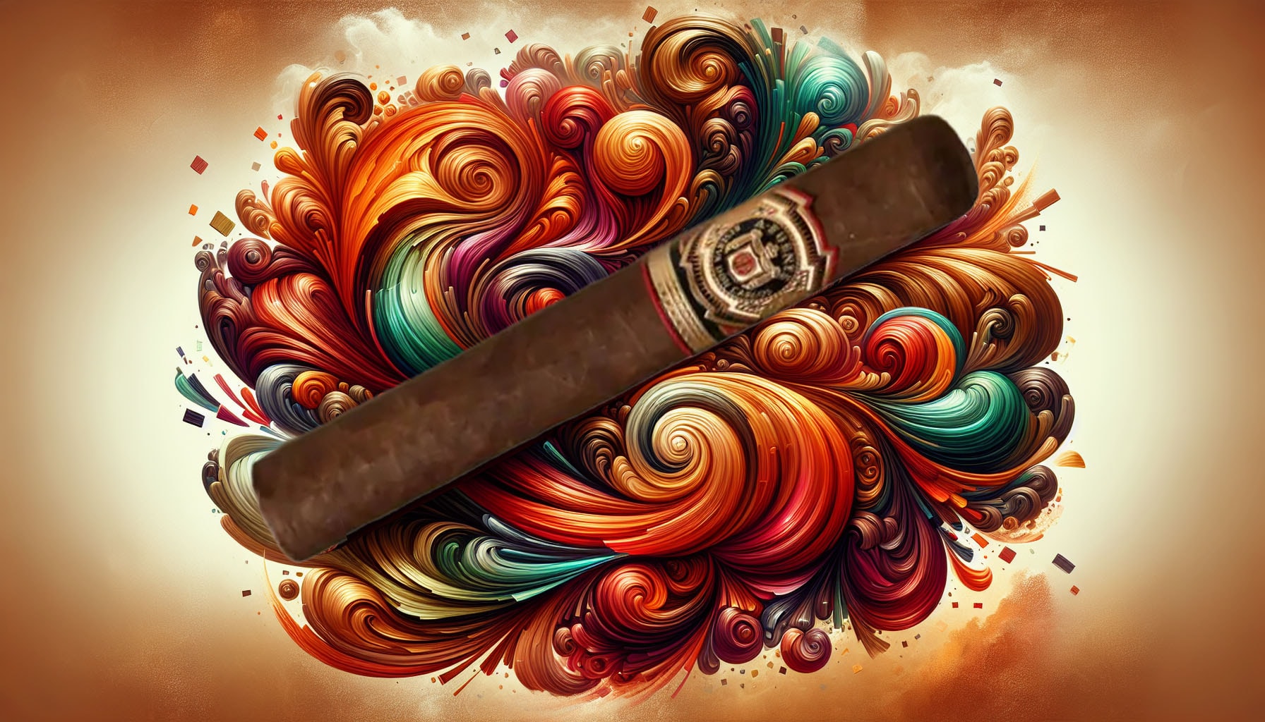 An artistic representation of the flavor profile of the Arturo Fuente Don Carlos Double Robusto cigar.