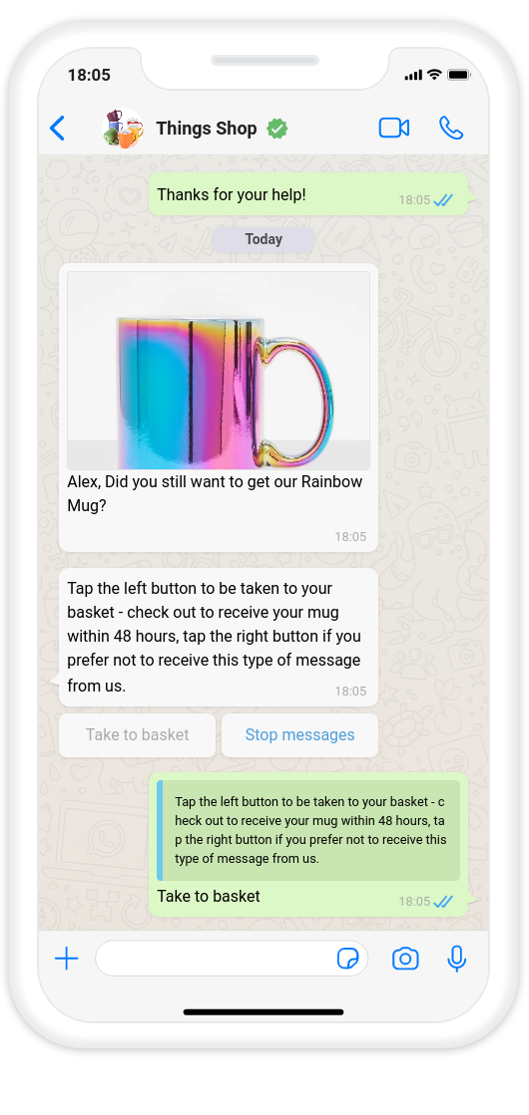 whatsapp push notification for business demo