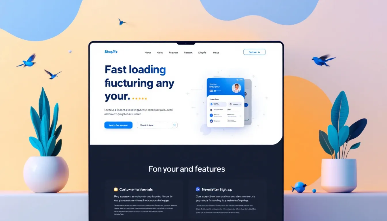 The image depicts a visually appealing and user-friendly landing page designed for Shopify, showcasing best practices in conversion rate optimization (CRO). It emphasizes elements that enhance search engine visibility and organic traffic, utilizing effective SEO strategies and analytics tools for improved search engine rankings and user engagement.