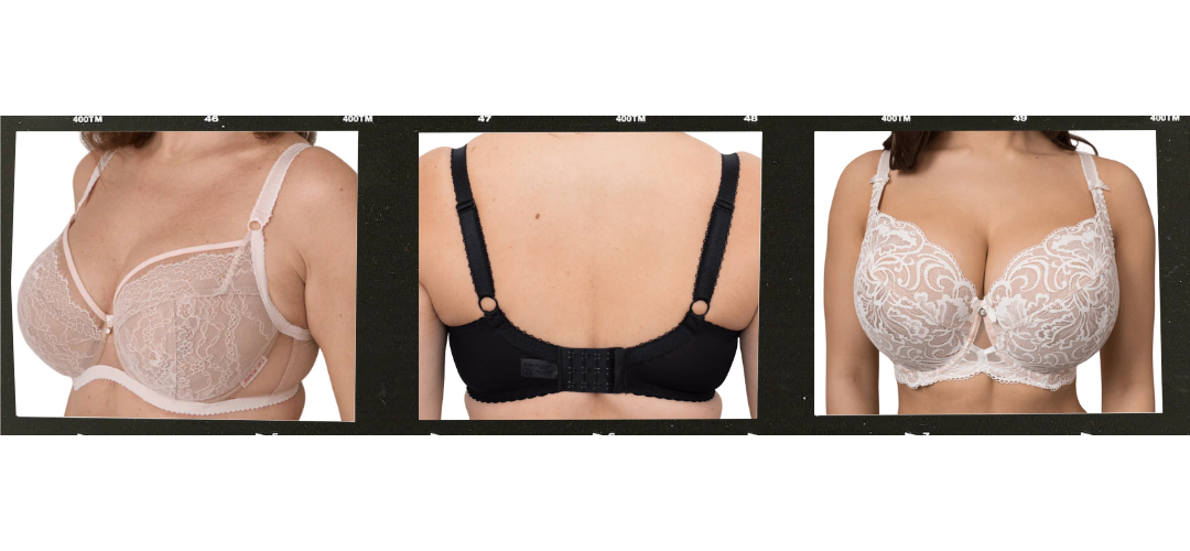 Ewa Michalak BM Balconette Polish Bra shown in front, back, and fit views highlighting full-bust support and construction