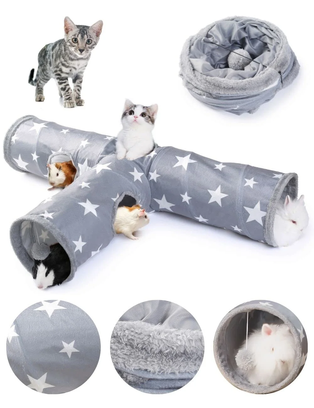 Toys for Pet Rabbits, JanYoo Bunny Tunnel