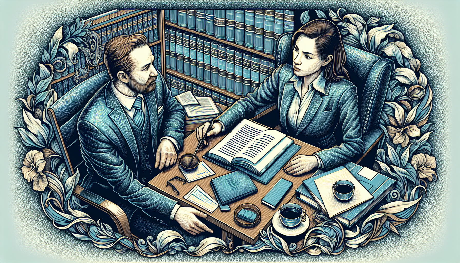 Illustration of an experienced personal injury lawyer providing legal guidance to a client