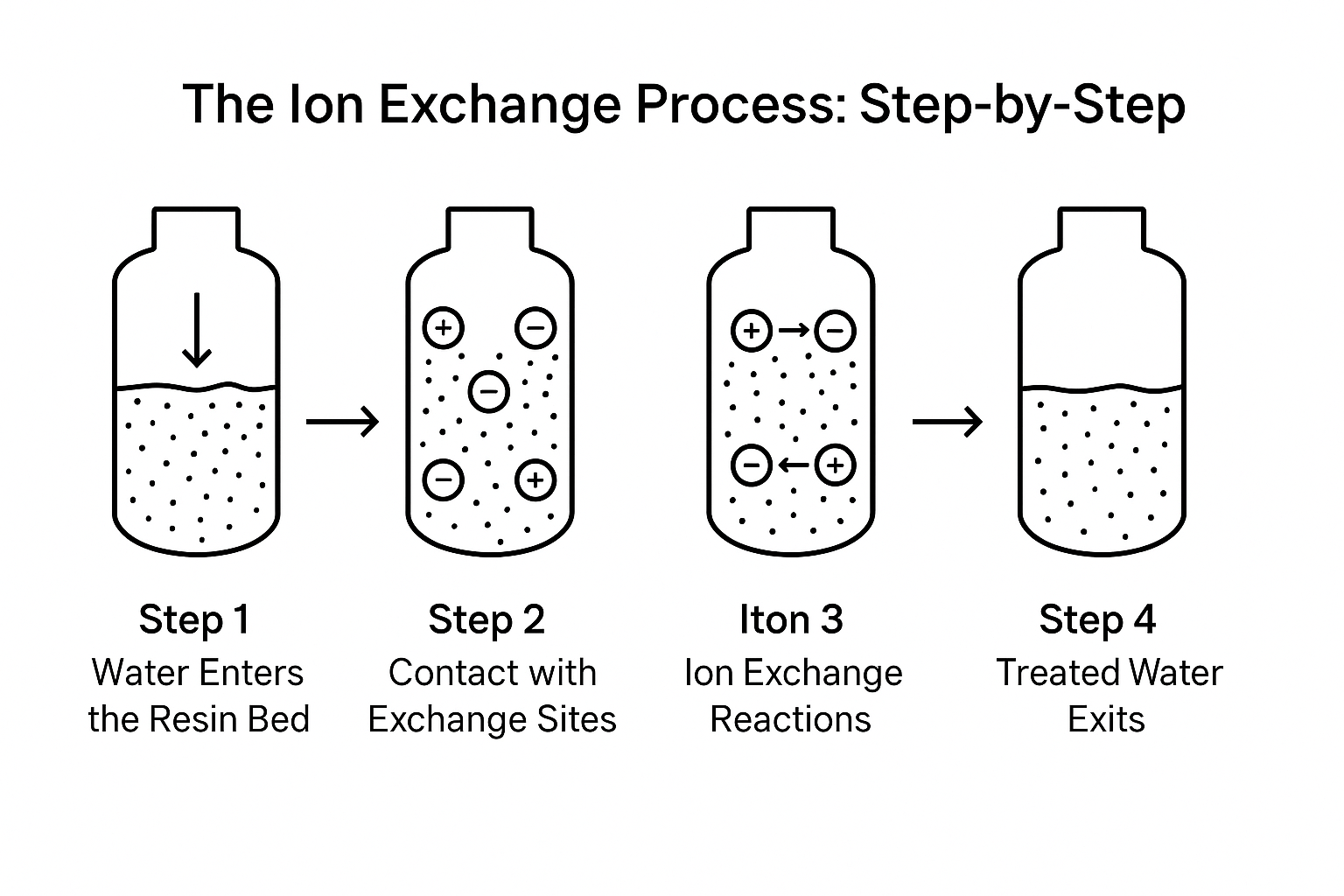 How does ion exchange work in illustration