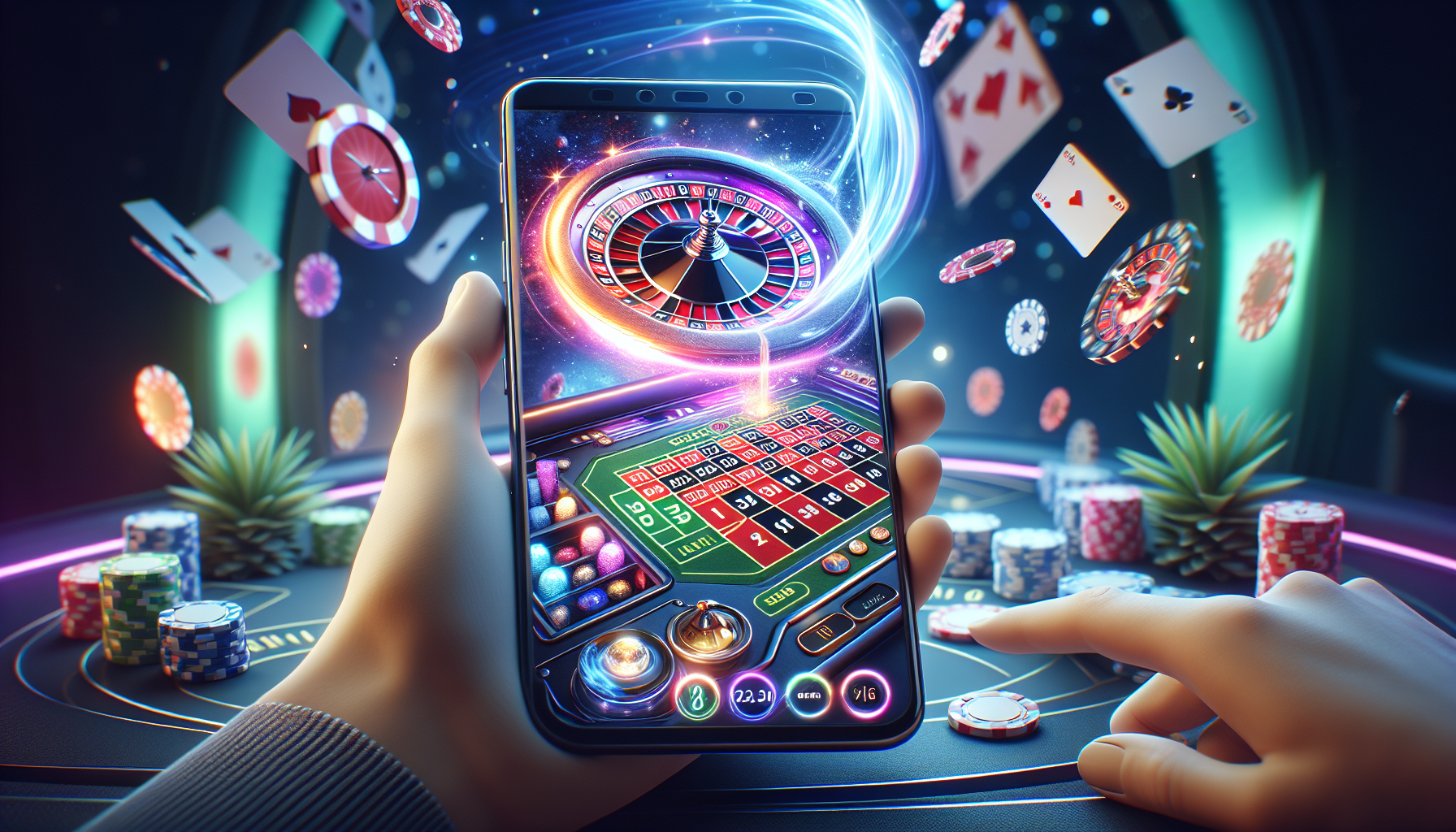 Illustration de l'expérience mobile immersive avec Space Fortuna Casino