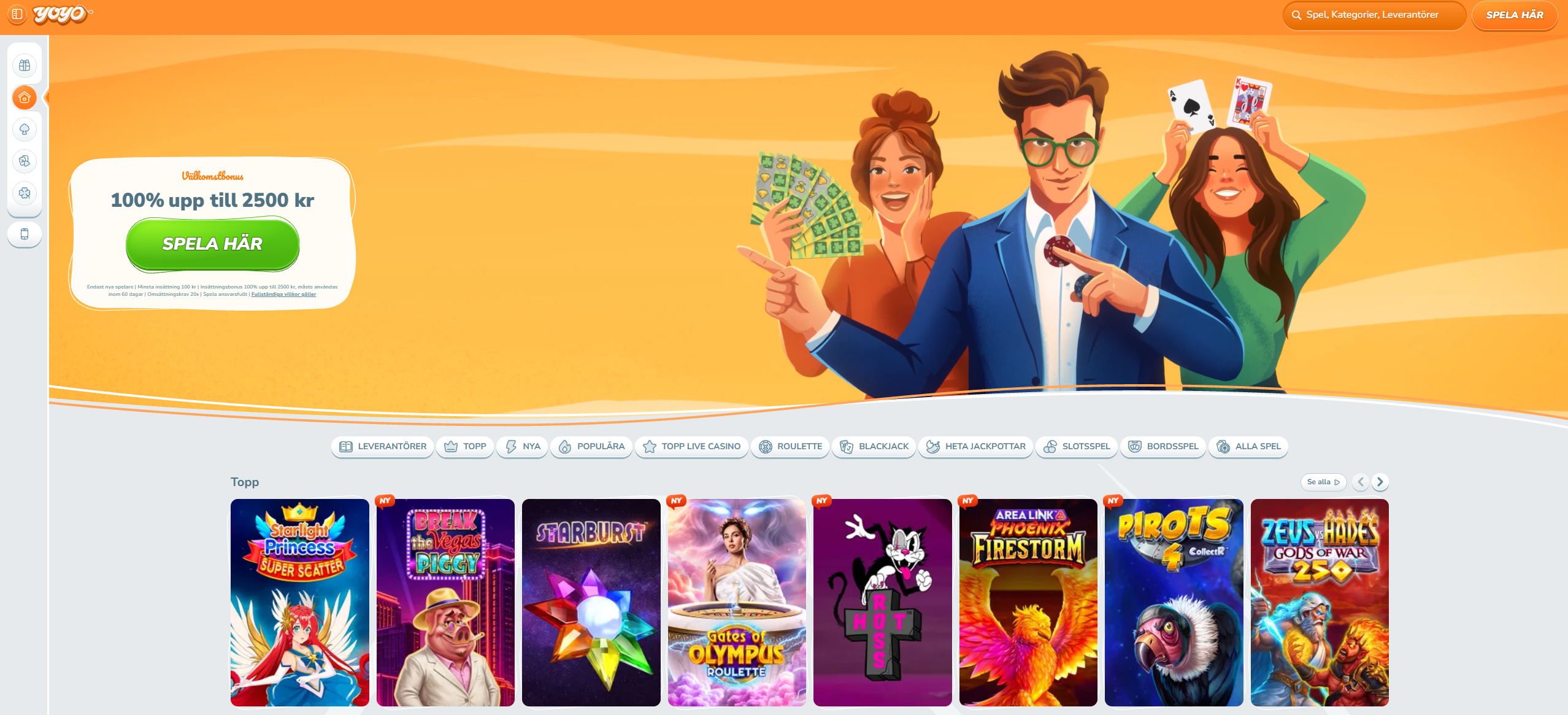 YoYo Casino startsida