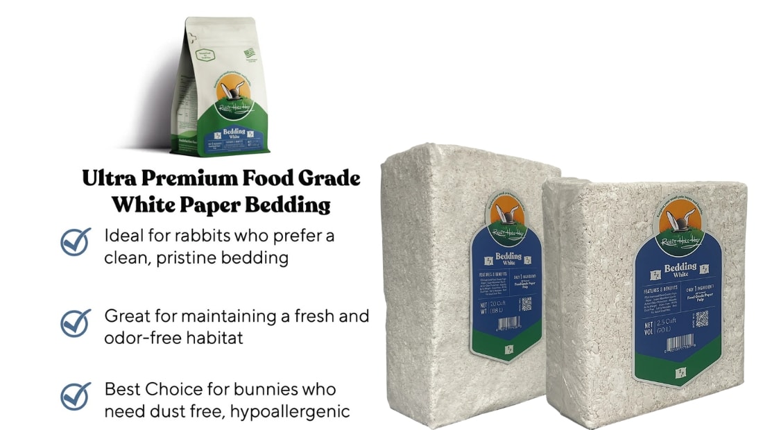 white bedding for rabbits