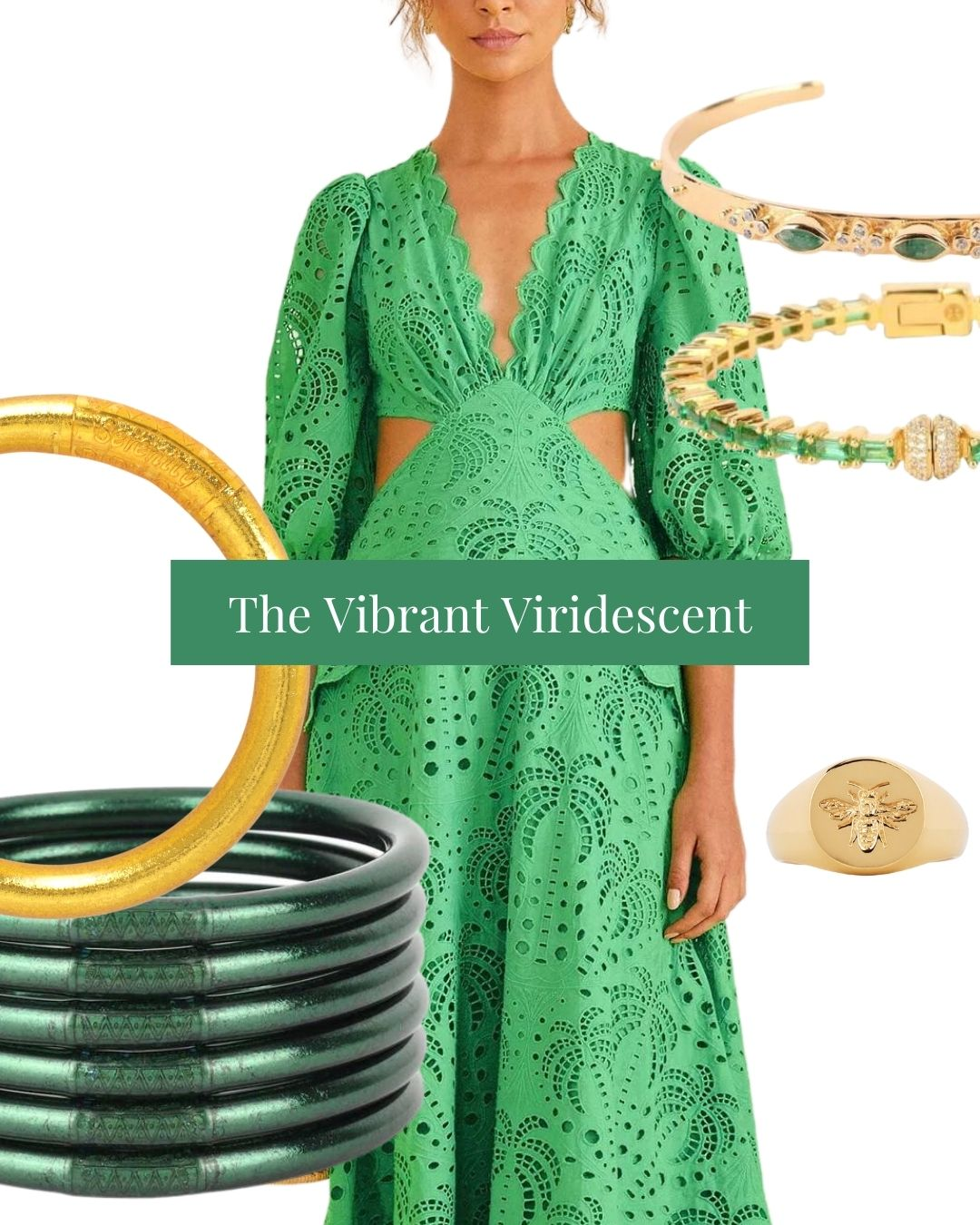 The Vibrant Viridescent | Green Summer Fashion Trends | Abiti estivi di Farm Rio | BuDhaGirl Gioielli estivi | Estate 2023 Tendenze della moda