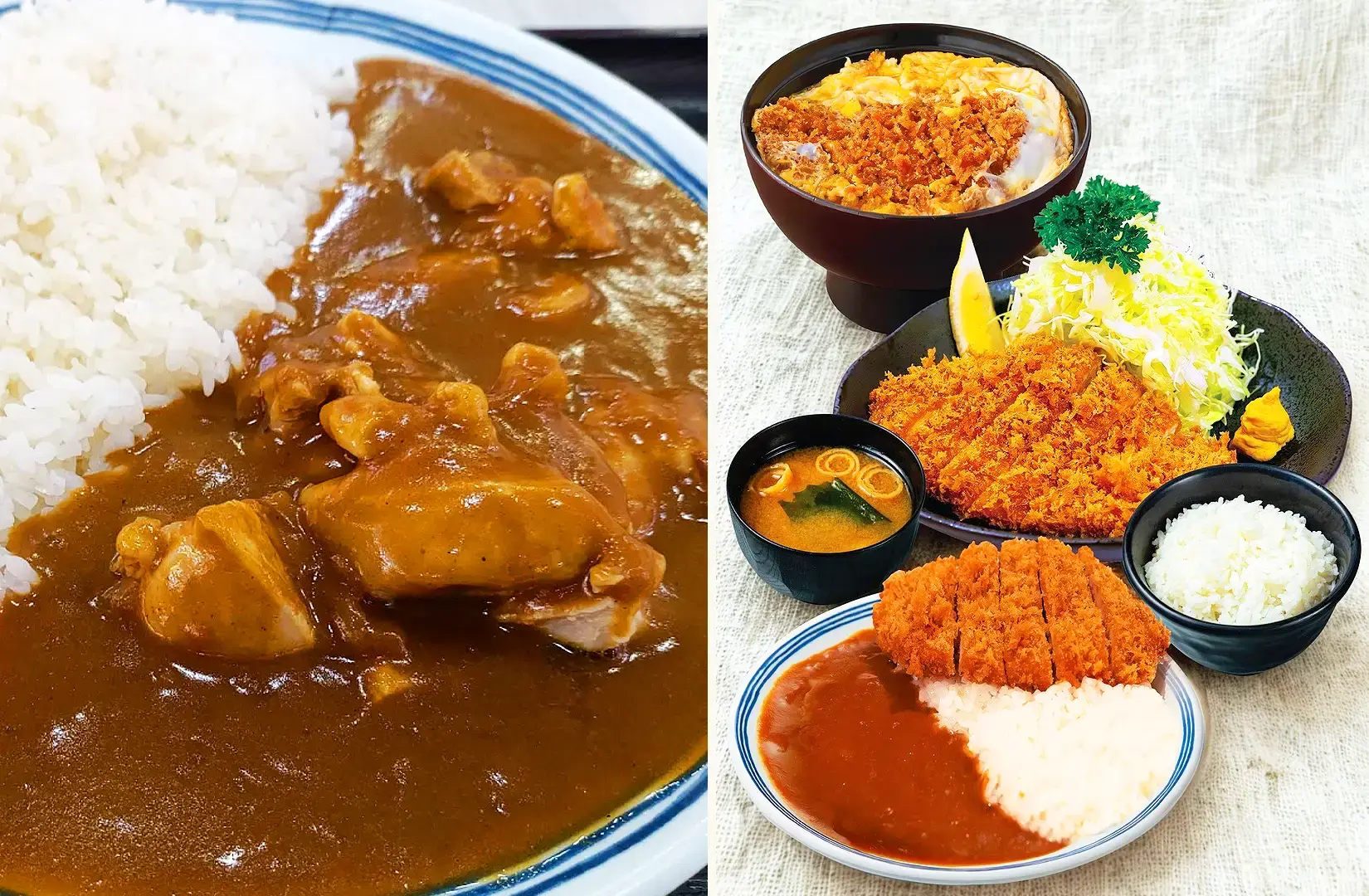 Maruhachi Donburi & Curry Japanese curry rice with chicken curry, katsu and traditional Japanese set meals