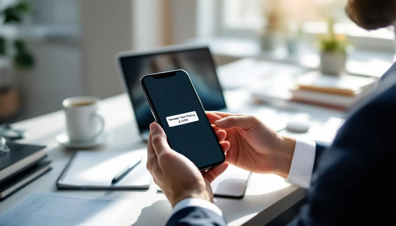 Un cliente está recibiendo un recordatorio automático en su smartphone sobre una cita en un salón de belleza. Este mensaje, parte de un sistema de automatización de marketing, ayuda a mejorar la experiencia del cliente y gestionar las reservas de manera eficiente.