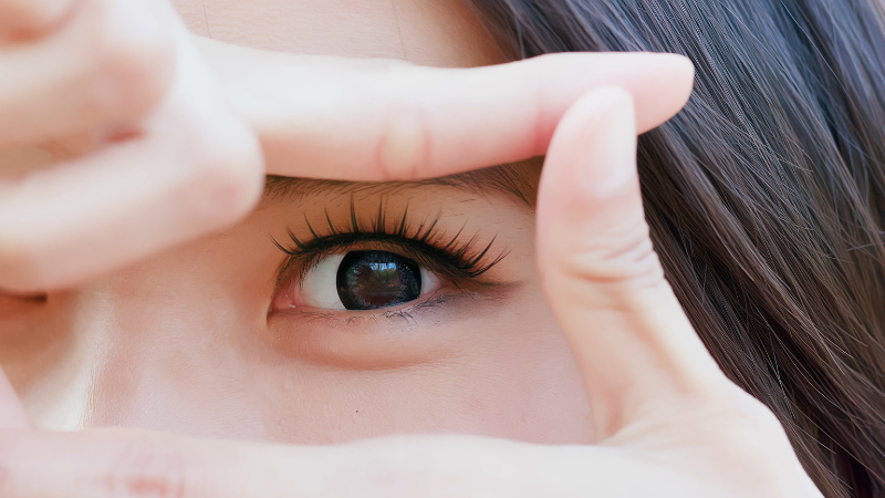 Eine Illustration, die die positiven Effekte von Astaxanthin auf die Augen darstellt.