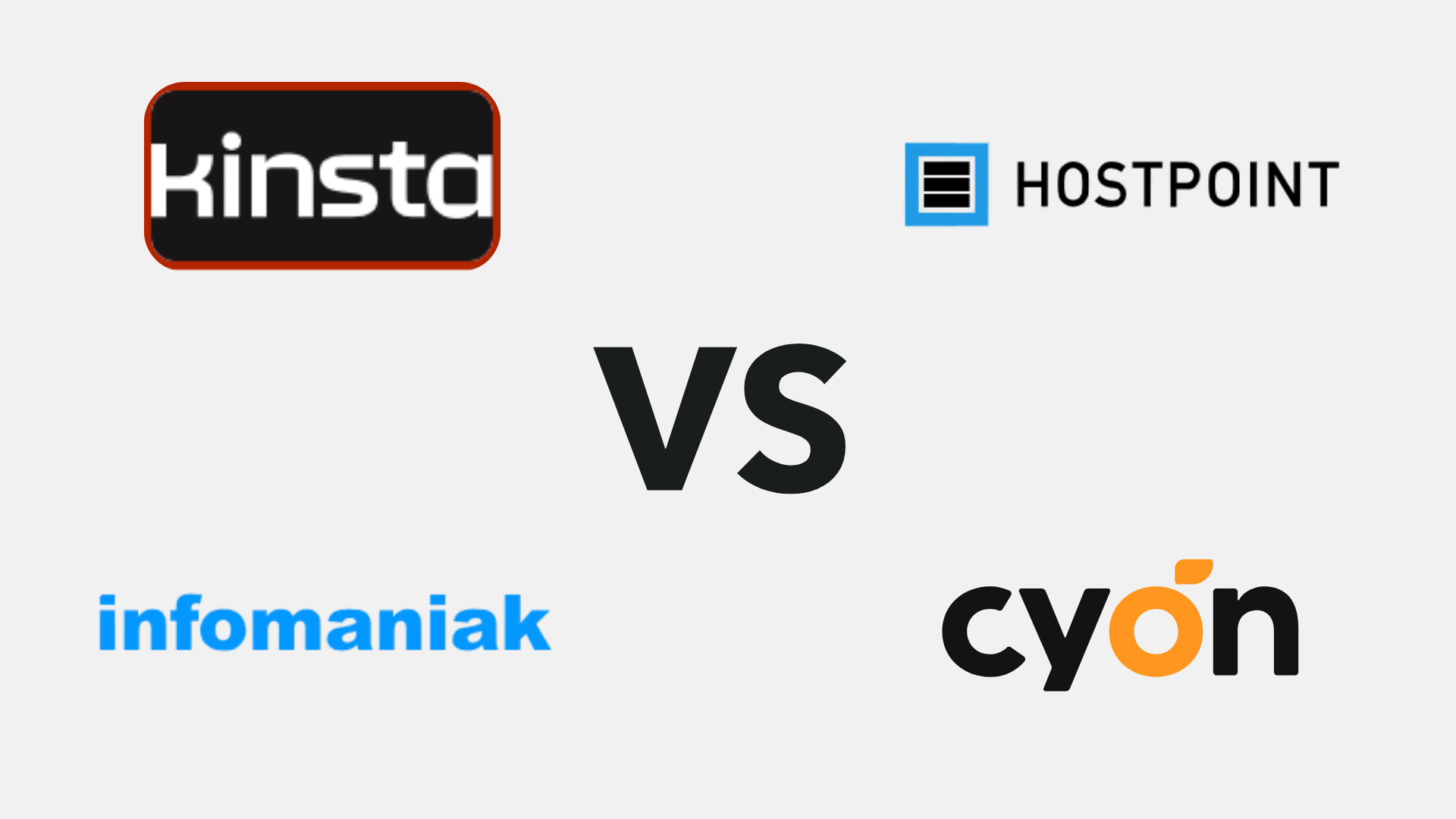 Titelbild zum Thema "Kinsta vs. Hostpoint vs. Infomaniak vs. Cyon"
