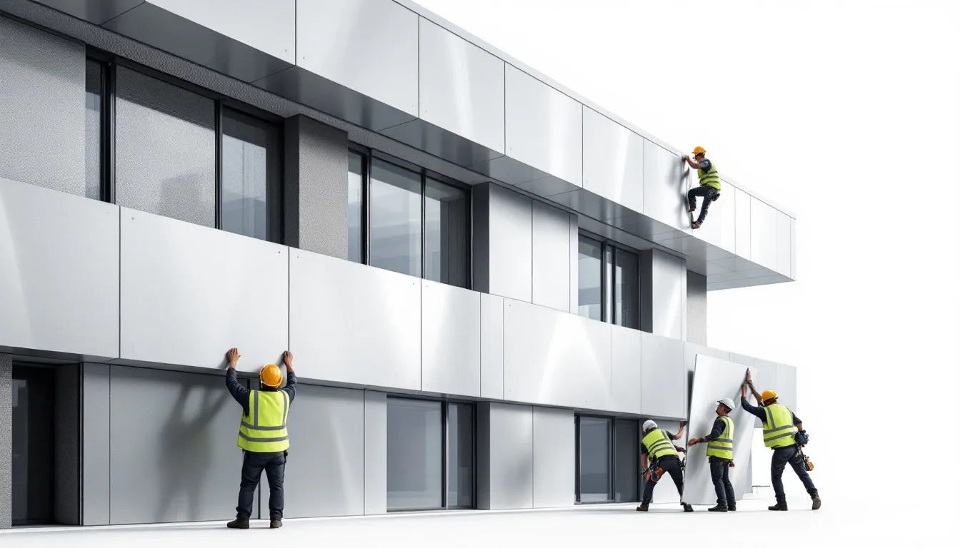 The installation process of UPVC cladding.