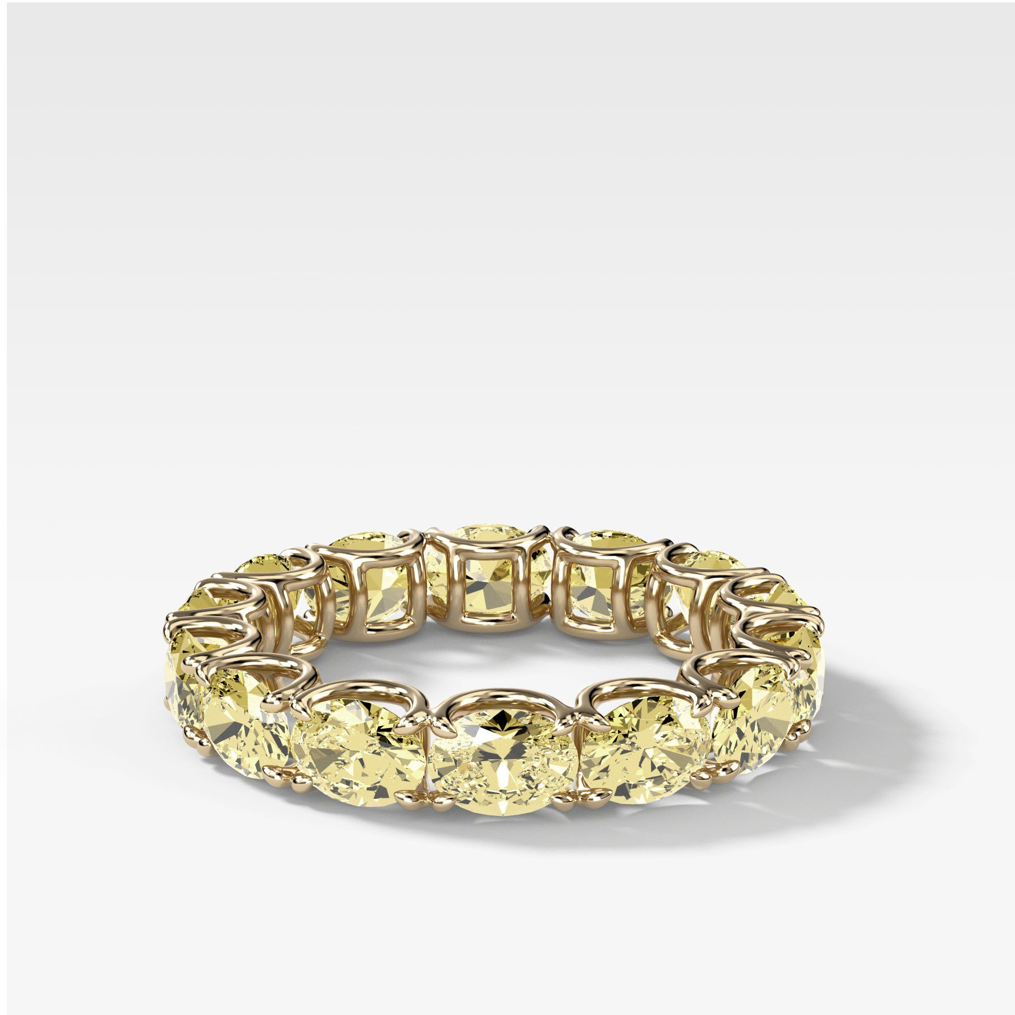 GOODSTONE East West Claw Set Oval Eternity Band with Yellow Diamonds