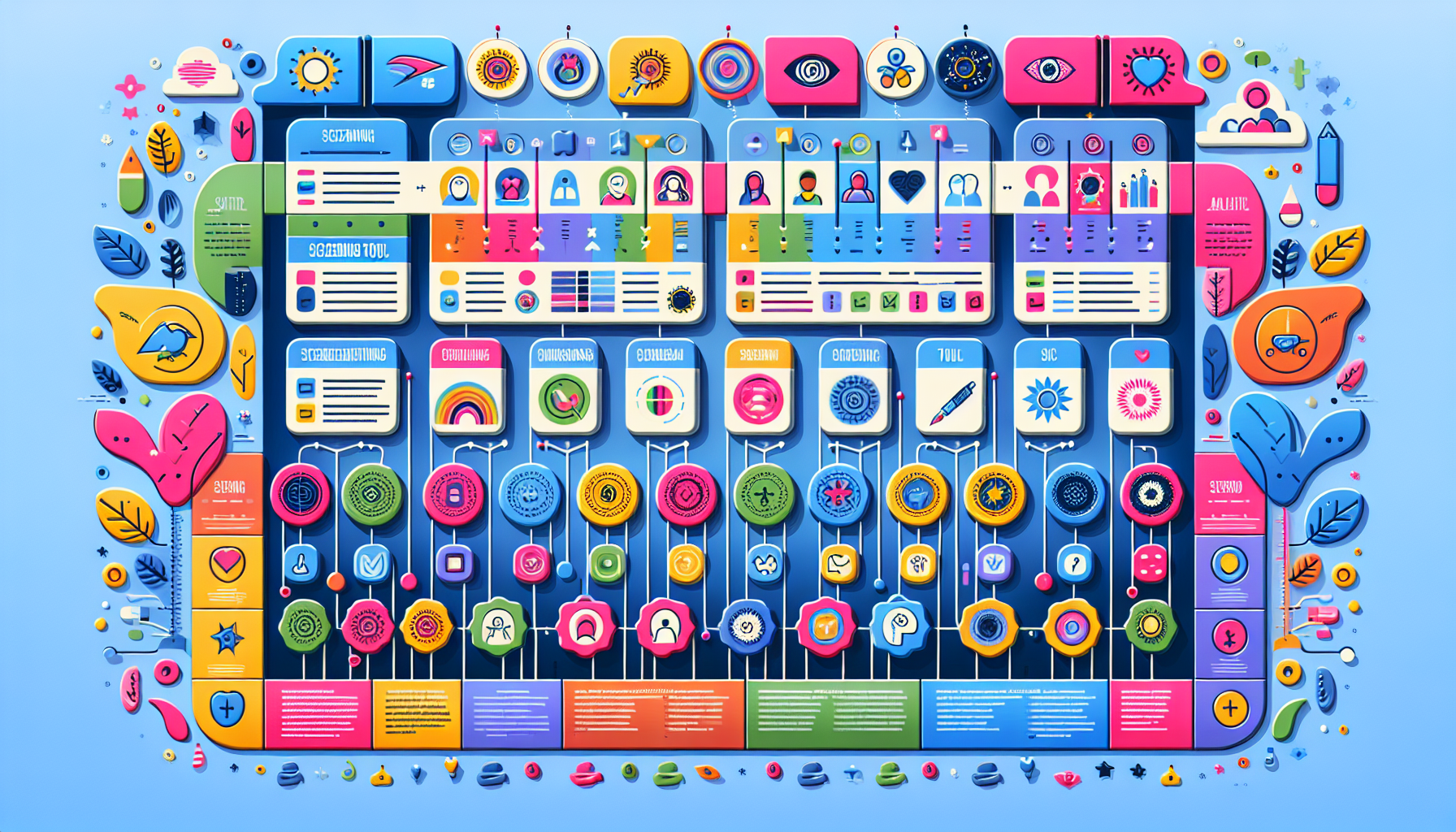 A chart displaying popular screening tools for autism.