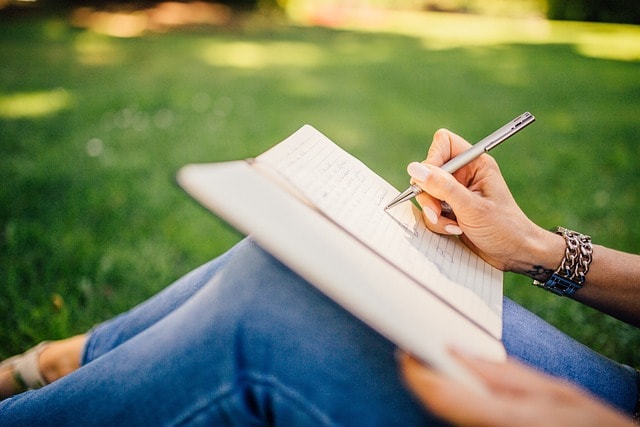 A writer working on their first draft.